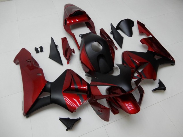 Carenagens Moto Honda CBR600RR 2003-2004 - Vermelho Preto Fosco Listra