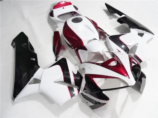Kits Carenagens Moto Honda CBR600RR 2005-2006 - Branco Vermelho Preto