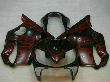 Carenagens Moto Honda CBR600 F4i 2004-2007 - Preto Brilhante Vermelho Chama