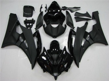 Carenagem Moto Yamaha YZF R6 2006-2007 - Preto Brilhante Preto Fosco