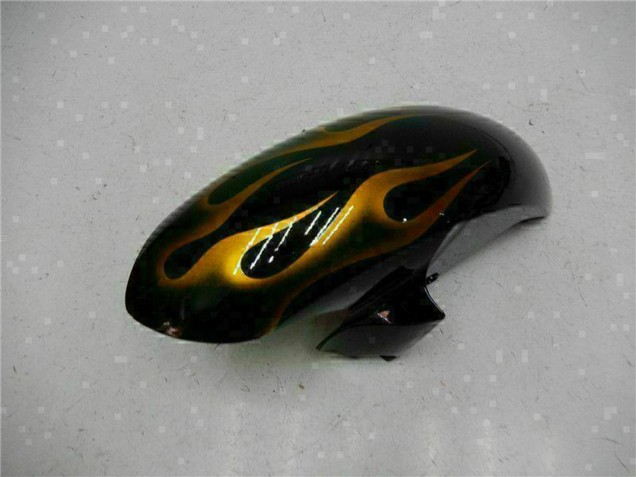Carenagens Moto Yamaha YZF R6 2008-2016 - Preto Brilhante Ouro Chama