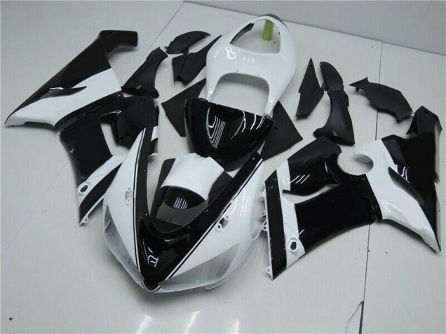 Carenagens Moto Kawasaki ZX6R 2005-2006 - Branco Preto Brilhante