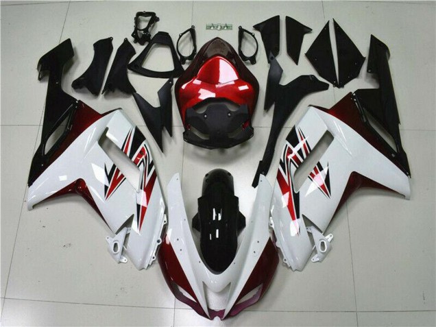 Carenagens Moto Kawasaki ZX6R 2007-2008 - Branco Preto Vermelho