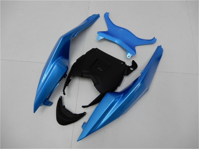 Carenagens Moto Kawasaki ZX6R 2009-2012 - Azul Claro Preto Brilhante
