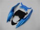 Carenagens Moto Kawasaki ZX6R 2009-2012 - Azul Claro Preto Brilhante