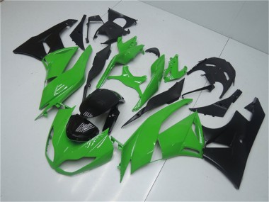 Kits Carenagem Moto Kawasaki ZX6R 2009-2012 - Verde Preto Brilhante