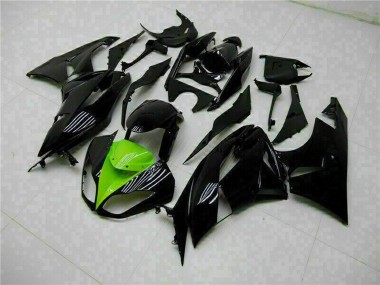 Carenagens Moto Kawasaki ZX6R 2009-2012 - Preto Brilhante Verde