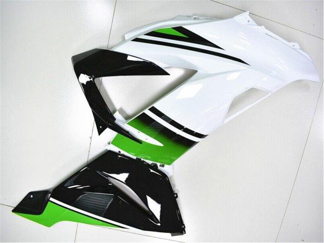 Carenagens Moto Kawasaki ZX6R 2013-2018 - Verde Branco Preto Brilhante