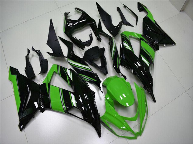 Carenagem Moto Kawasaki ZX6R 2013-2018 - Verde Preto Brilhante