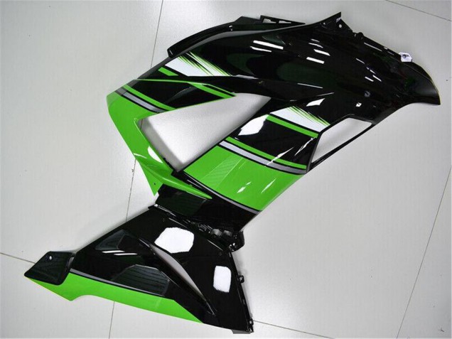Carenagem Moto Kawasaki ZX6R 2013-2018 - Verde Preto Brilhante