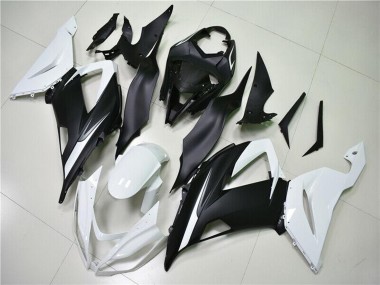 Carenagens ABS Kawasaki ZX6R 2013-2018 - Branco Preto Fosco