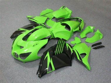 Carenagem Moto Kawasaki ZX14R ZZR1400 2006-2011 - Verde Preto Brilhante