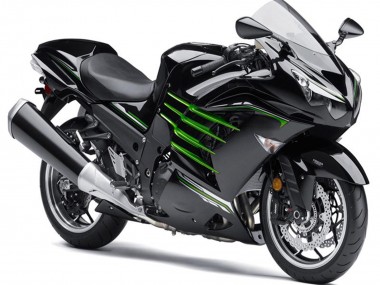 Carenagens Moto Kawasaki ZX14R ZZR1400 2012-2024 - Preto Brilhante Preto Fosco Verde