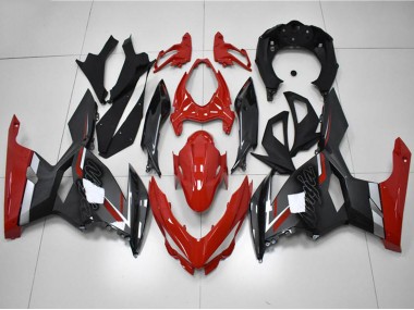 Carenagens Moto Kawasaki EX400 2018-2024 - Vermelho Cinzento Preto