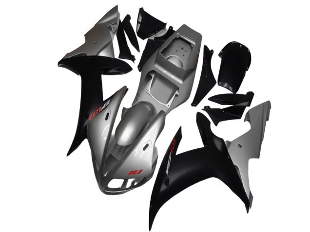 Carenagens Moto Yamaha YZF R1 2002-2003 - Prata Preto Fosco