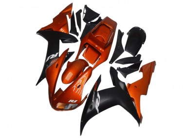 Carenagens Moto Yamaha YZF R1 2002-2003 - Laranja Preto Fosco
