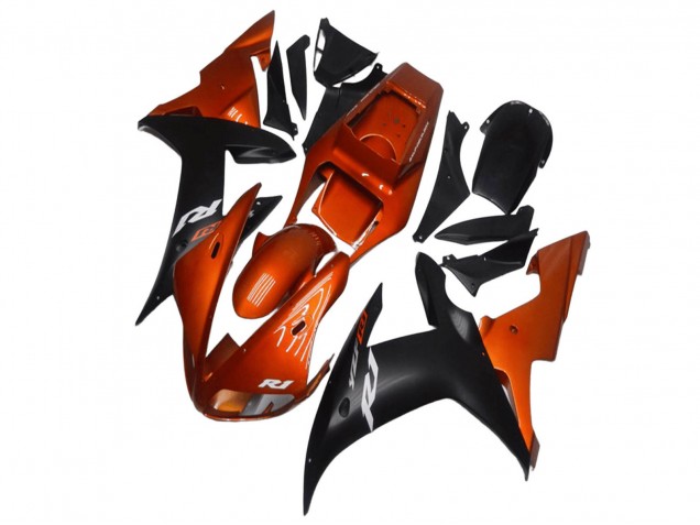 Carenagens Moto Yamaha YZF R1 2002-2003 - Laranja Preto Fosco