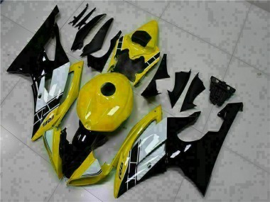 Carenagens Moto Yamaha YZF R6 2008-2016 - Amarelo Branco Preto Brilhante