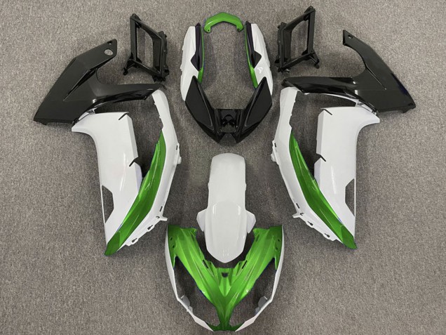 Carenagens Moto Kawasaki Ninja 650R 2009-2011 - Branco Verde Preto Fosco