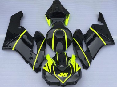 Carenagens Moto Honda CBR1000RR 2004-2005 - Preto Brilhante Alta Visibilidade Amarelo 46