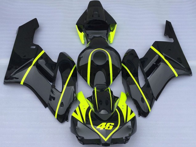 Carenagens Moto Honda CBR1000RR 2004-2005 - Preto Brilhante Alta Visibilidade Amarelo 46
