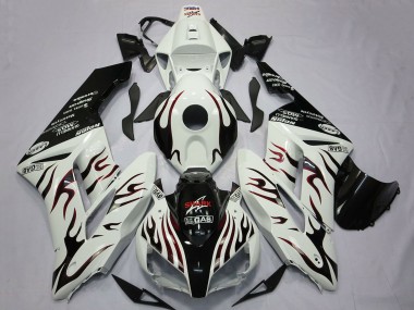 Carenagens Moto Honda CBR1000RR 2004-2005 - Branco Preto Brilhante Vermelho Chama