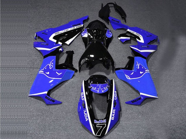 Carenagens Moto Honda CBR1000RR 2017-2024 - Azul Branco Preto Brilhante Touro