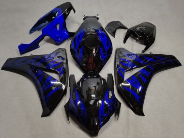 Carenagens Moto Honda CBR1000RR 2008-2011 - Preto Brilhante Azul Chama