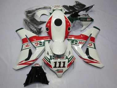 Carenagens Moto Honda CBR1000RR 2008-2011 - Branco Vermelho Verde Castrol 111