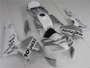 Carenagem Moto Honda CBR600RR 2003-2004 - Branco Prata Preto Repsol