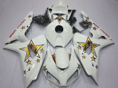 Carenagens Moto Honda CBR1000RR 2006-2007 - Branco Ouro Estrela Energy Drink