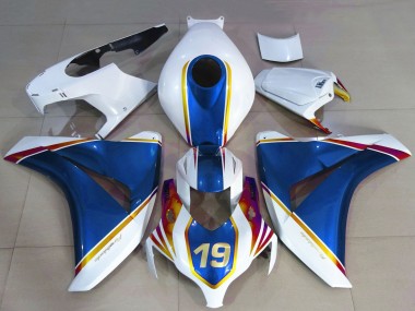 Carenagens Moto Honda CBR1000RR 2008-2011 - Branco Azul Amarelo Vermelho 19
