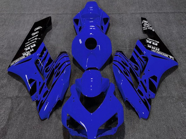 Carenagens Moto Honda CBR1000RR 2004-2005 - Azul Preto Brilhante Chama