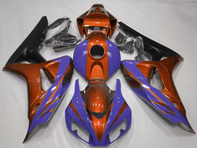 Carenagens Moto Honda CBR1000RR 2006-2007 - Laranja Azul Preto Fosco
