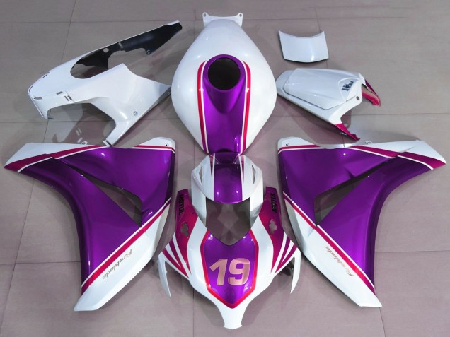 Carenagens Moto Honda CBR1000RR 2008-2011 - Branco Roxo Brilhante Rosa 19