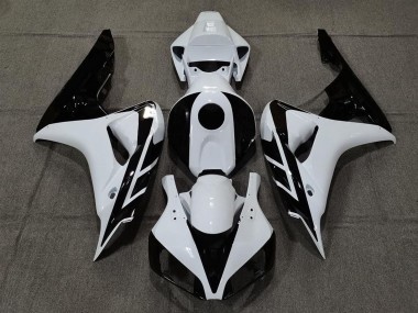 Carenagem Moto Honda CBR1000RR 2006-2007 - Branco Preto Brilhante