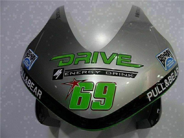 Carenagem Moto Honda CBR600RR 2003-2004 - Prata Verde Preto Brilhante