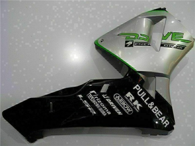 Carenagem Moto Honda CBR600RR 2003-2004 - Prata Verde Preto Brilhante