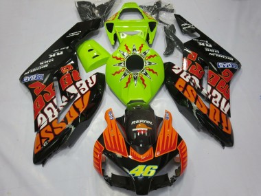 Carenagens Moto Honda CBR1000RR 2004-2005 - Verde Limão Laranja Preto Brilhante Rossi 46