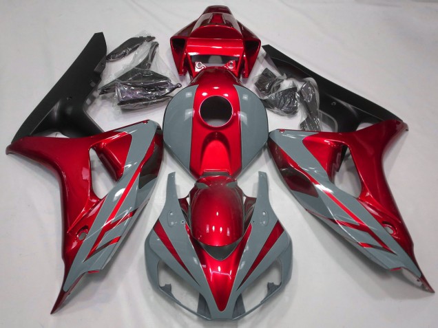 Carenagens Moto Honda CBR1000RR 2006-2007 - Nardo Cinzento Vermelho Preto Fosco