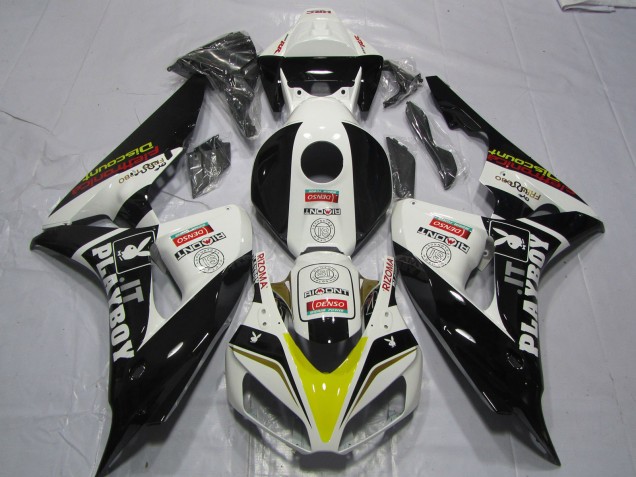Carenagens Moto Honda CBR1000RR 2006-2007 - Branco Amarelo Vermelho Preto Brilhante Denso PlayBoy