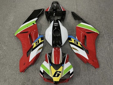 Carenagens Moto Honda CBR1000RR 2004-2005 - Branco Vermelho Verde Amarelo Preto Brilhante 6