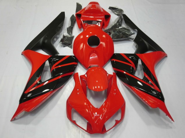 Carenagens Moto Honda CBR1000RR 2006-2007 - Vermelho Preto Brilhante Preto Fosco