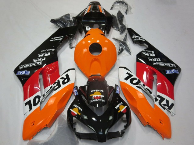 Carenagem Moto Honda CBR1000RR 2004-2005 - Laranja Branco Vermelho Preto Brilhante Repsol