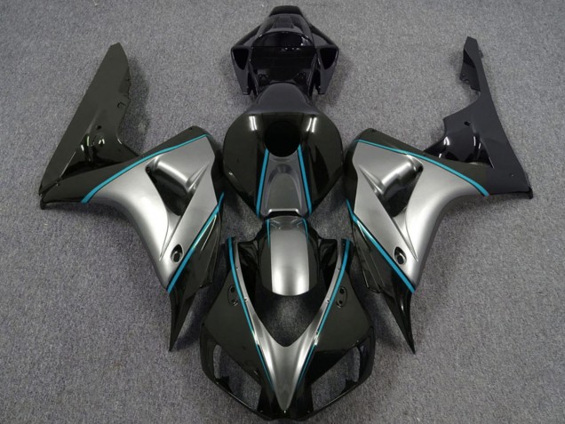 Carenagens Moto Honda CBR1000RR 2006-2007 - Prata Azul Preto Brilhante Risca de giz