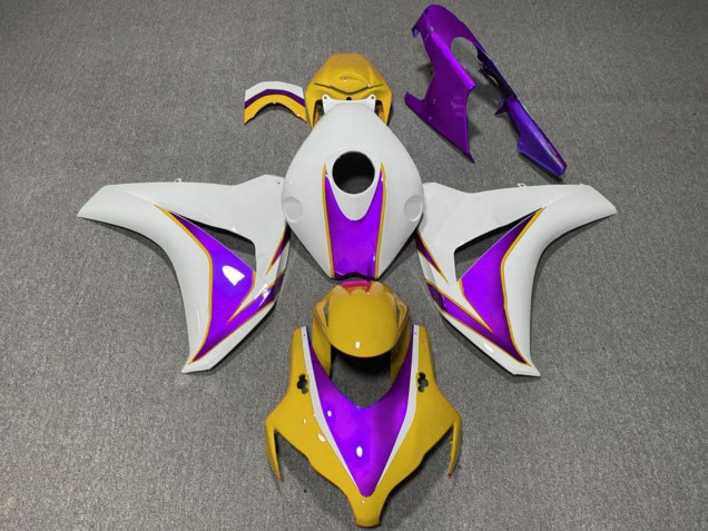 Carenagens Moto Honda CBR1000RR 2008-2011 - Branco Amarelo Roxo
