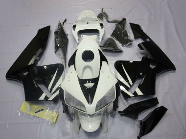 Carenagens Moto Honda CBR600RR 2005-2006 - Branco Preto Brilhante