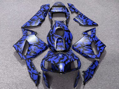 Carenagens Moto Honda CBR600RR 2003-2004 - Azul Preto Camouflage