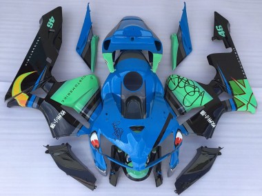 Carenagens Moto Honda CBR600RR 2005-2006 - Azul Verde Preto Tubarão