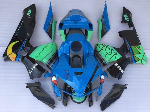 Carenagens Moto Honda CBR600RR 2005-2006 - Azul Verde Preto Tubarão